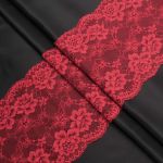 Кружево бельевое эластичное 180 мм / 3.4 метра, цвет красный