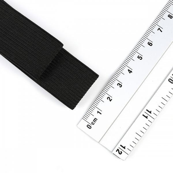 Резинка вязаная 25.0 мм / 40 метров, стандартная 3.9-4.3 г/п.м., черный