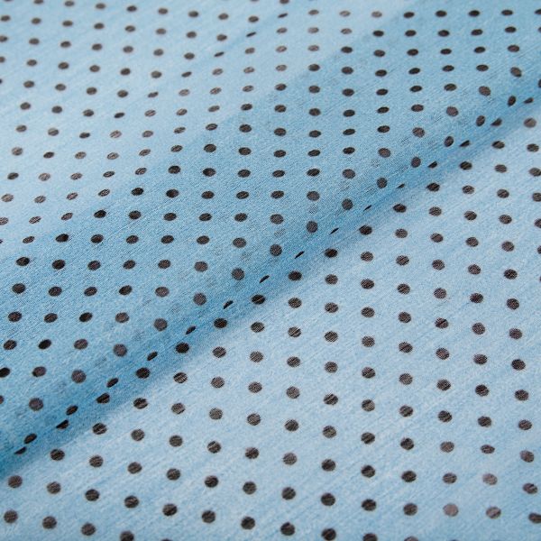 Ткань блузочная Chiffon 68 г/м², 200х147 см, 16 голубой/ черный, Gamma PC-05