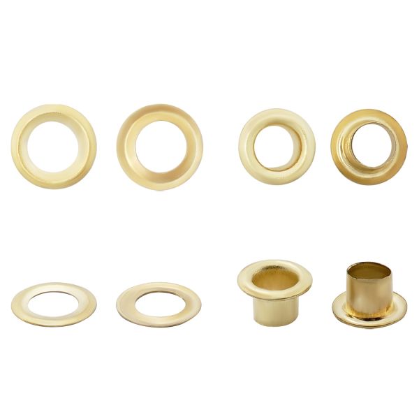 Люверсы металл ⌀_3.7 мм (внутр.), №1.7, сталь, золото, 100 шт, New Star