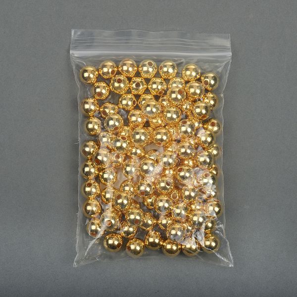 Бусины пластик ⌀10 мм, цв.золотой уп.50 г, Magic4Hobby