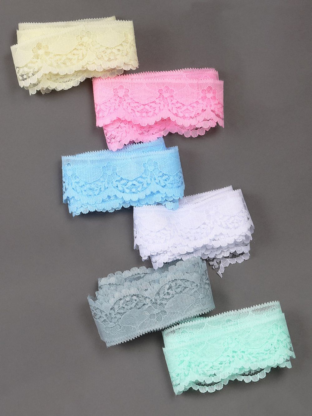 Набор кружева для рукоделия 40 мм, №4 (6 шт по 2 метра)