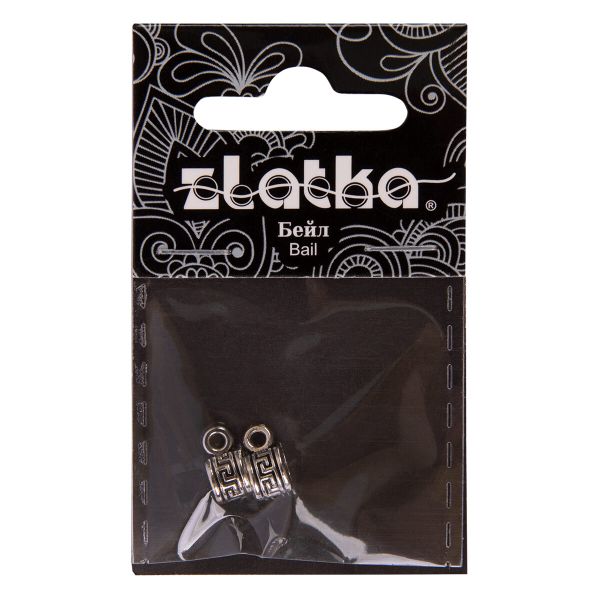 Держатель для бусин (бейл) 0.5х0.9 см, 20 шт, под античную медь, Zlatka MFK-01