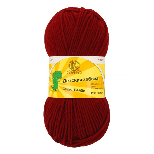 Пряжа Камтекс Детская забава / уп.10 мот. по 50 г, 140 м, цв.091 вишня