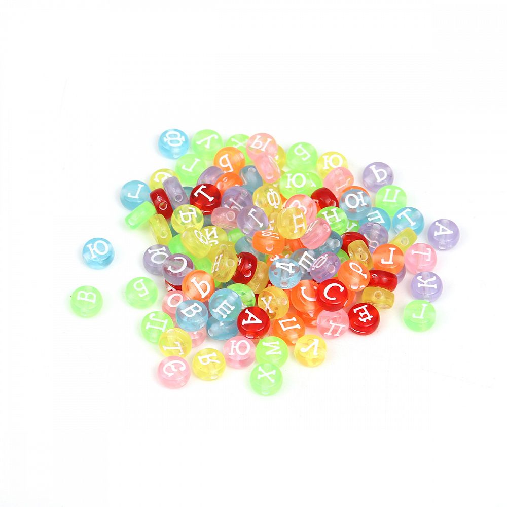 Бусины пластик набор буквы английские, M4H-B011, 500 г, Magic4Hobby