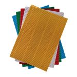 Картон цветной гофрированный, цвета металлик A4 21х29.7 см, 5 л. 5 цв, Лео LPCB-02