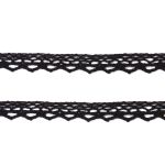 Кружево вязаное (тесьма) хлопковое 10 мм / 9.14 метров, черный
