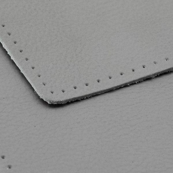 Заплатки пришивные из кожи, прямоугольник 8х12,7см с перфорацией, 2 шт, 100% кожа, 07 серый, 9123