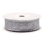 Тесьма металлизированная Дамаск 22мм / 10м (серебро), 22071