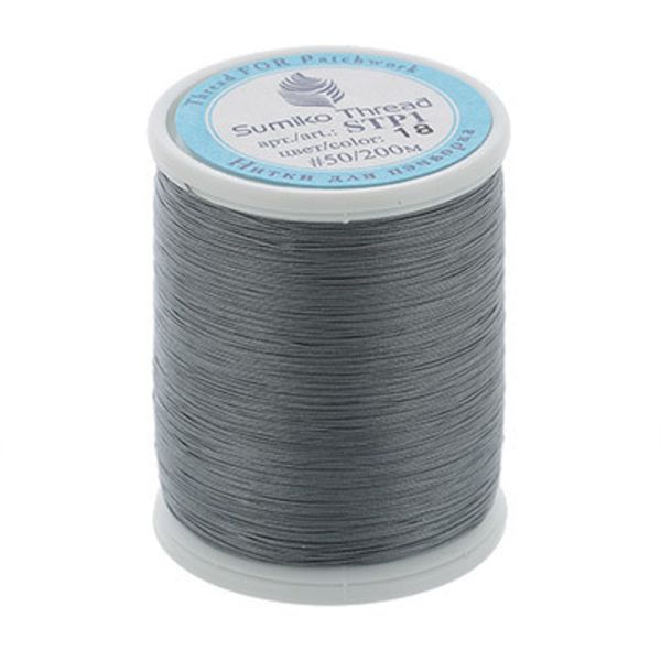 Нитки для пэчворка SumikoThread 200 м, (219 ярд), 18 серый