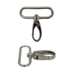 Карабин металл 40 мм (48х52 мм), 2 шт, Hobby&Pro, чер.никель