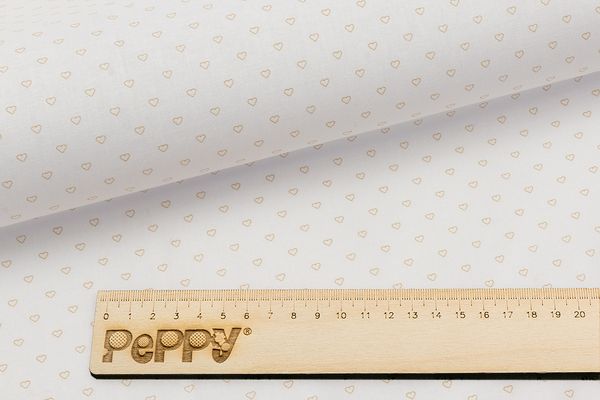 Ткань для пэчворка Peppy Бабушкин сундучок, рулон 112 см / 5 метров, БС-37 сердечки белый, Peppy