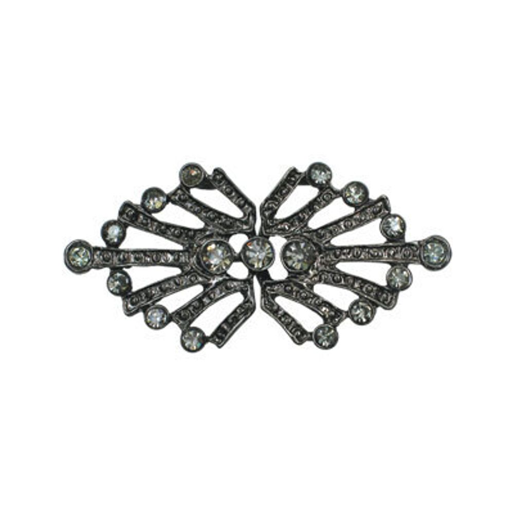Застежка декоративная металл 50х25 мм, 2 шт, 06-1 черн.никель (серый), Micron GH 1050