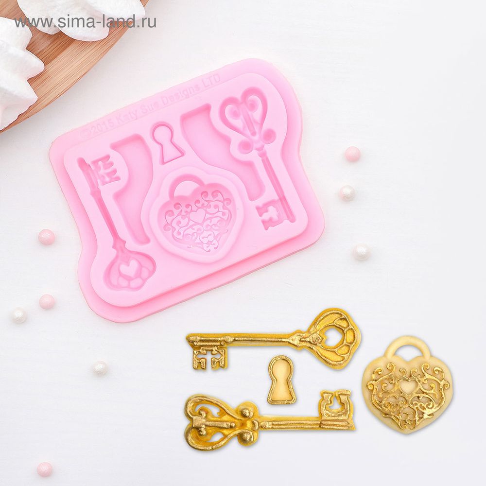 Молд 8,5х6,8х0,7 см, Ключ от сердца