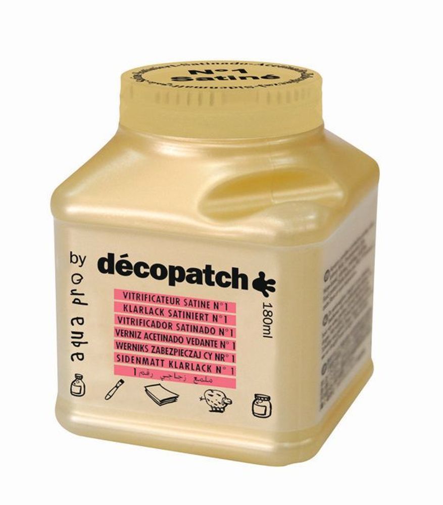 Лак защитный сатин №1 Decopatch-Aquapro Satine, золото, 180 мл