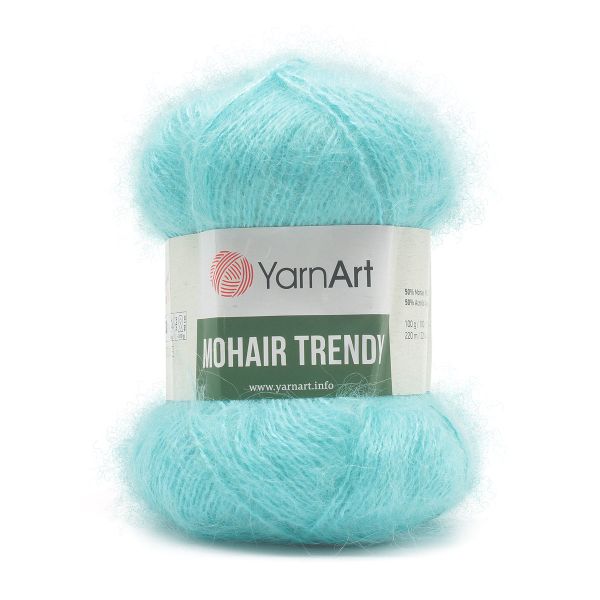 Пряжа YarnArt (ЯрнАрт) Mohair trendy / уп.5 мот. по 100 г, 220м, 142 голубой