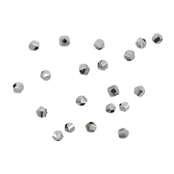 Бусины стекло ⌀6 мм, 20 шт, Астра Premium, 2-серебро