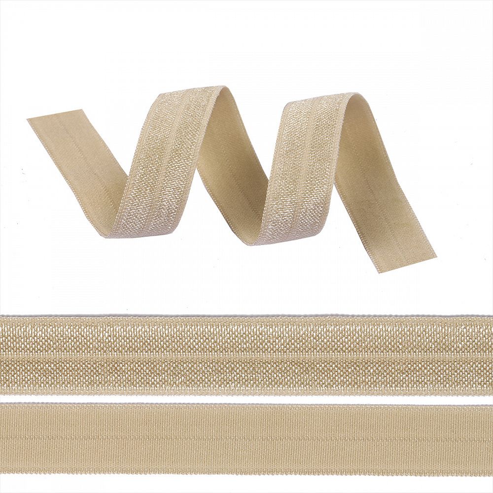 Резинка бельевая (окантовочная) блестящая 15.0 мм / 1000 метров, св.бежевый F307