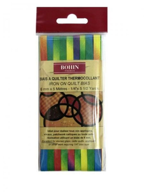 Косая бейка хлопковая 6 мм / 5 метров, радужная, 92166, Bohin
