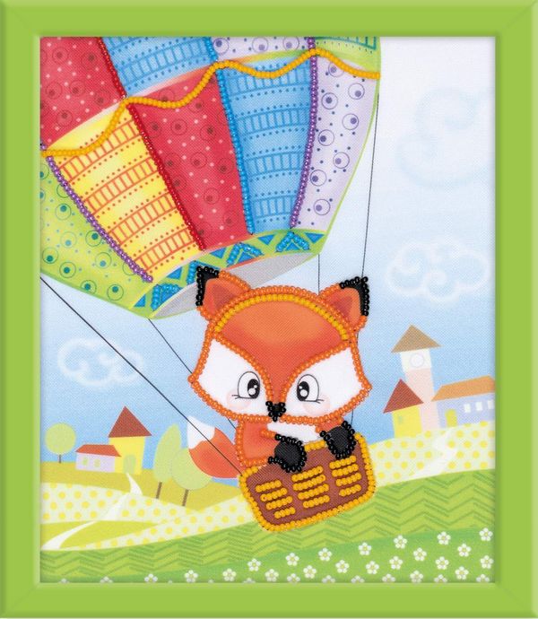 Набор для вышивания нитками Риолис, частичная вышивка, Лисенок 15х18 см