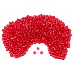 Бусины акрил ⌀10 мм, 500 г, в цвете с белой сердцевиной, мягкий куб, 22 красный, Astra&Craft LY-161