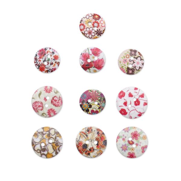 Украшения декоративные пуговицы деревянные Цветочки-лепесточки №8, 15-18 мм, 100 шт