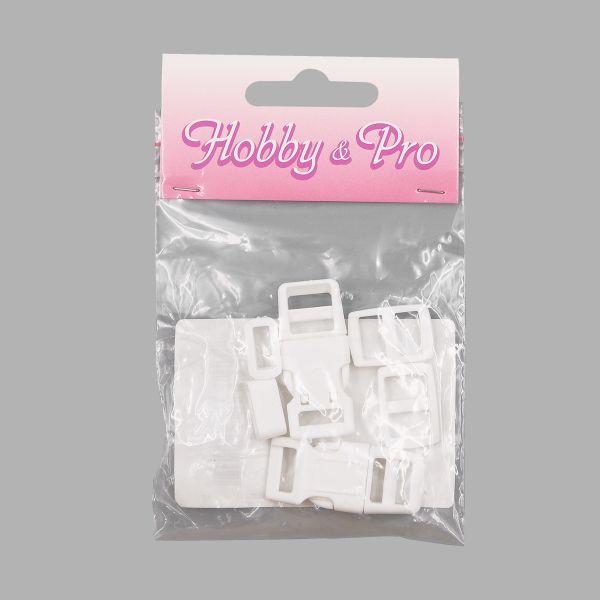 Фастекс (пряжка трезубец), рамка и рамка-регулятор 10мм, пластик, (2 компл.) Hobby&Pro, белый, A03001037-10
