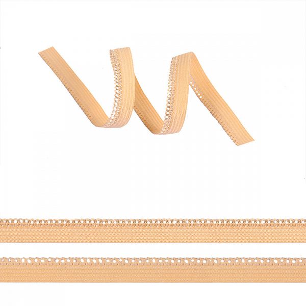 Резинка бельевая (ажурная) 10.0 мм / 1000 метров, RB03 бежевый песочный S180