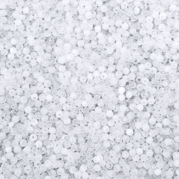 Бусины пластик ⌀4 мм, 500 г, полупрозначные, 033 прозрачный, 7728459