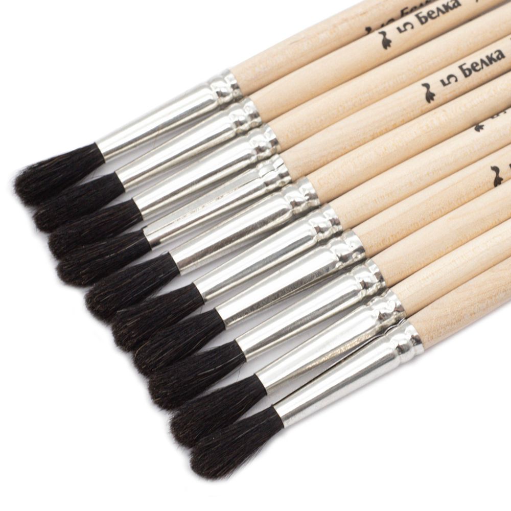 Кисть белка круглая (ученическая) №5,10 шт