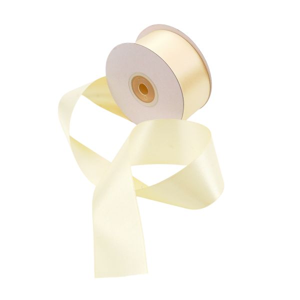 Лента атласная 2-сторонняя 38.0 мм / 22.86±1 метров, C1008 молочный, 6102-0015, Globus