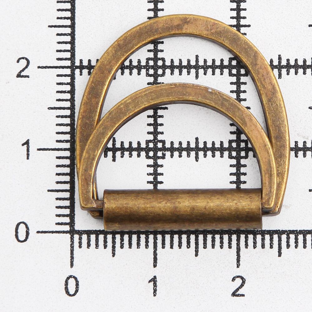 Полукольцо двойное металл внутр. 20 мм (внешн. 26х25 мм), 2 шт, бронза, MT-1852