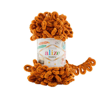 Пряжа Alize (Ализе) Puffy / уп.5 мот. по 100 г, 9м, 717 тигр A