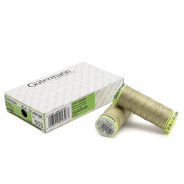 Нитки отделочные Gutermann Top Stitch, 30м, 503 желтовато-серый, 5 катушек