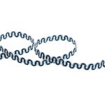 Тесьма декоративная 10 мм / 10 метров, метал. рис. 8657, кобальт /под серебро, Blitz