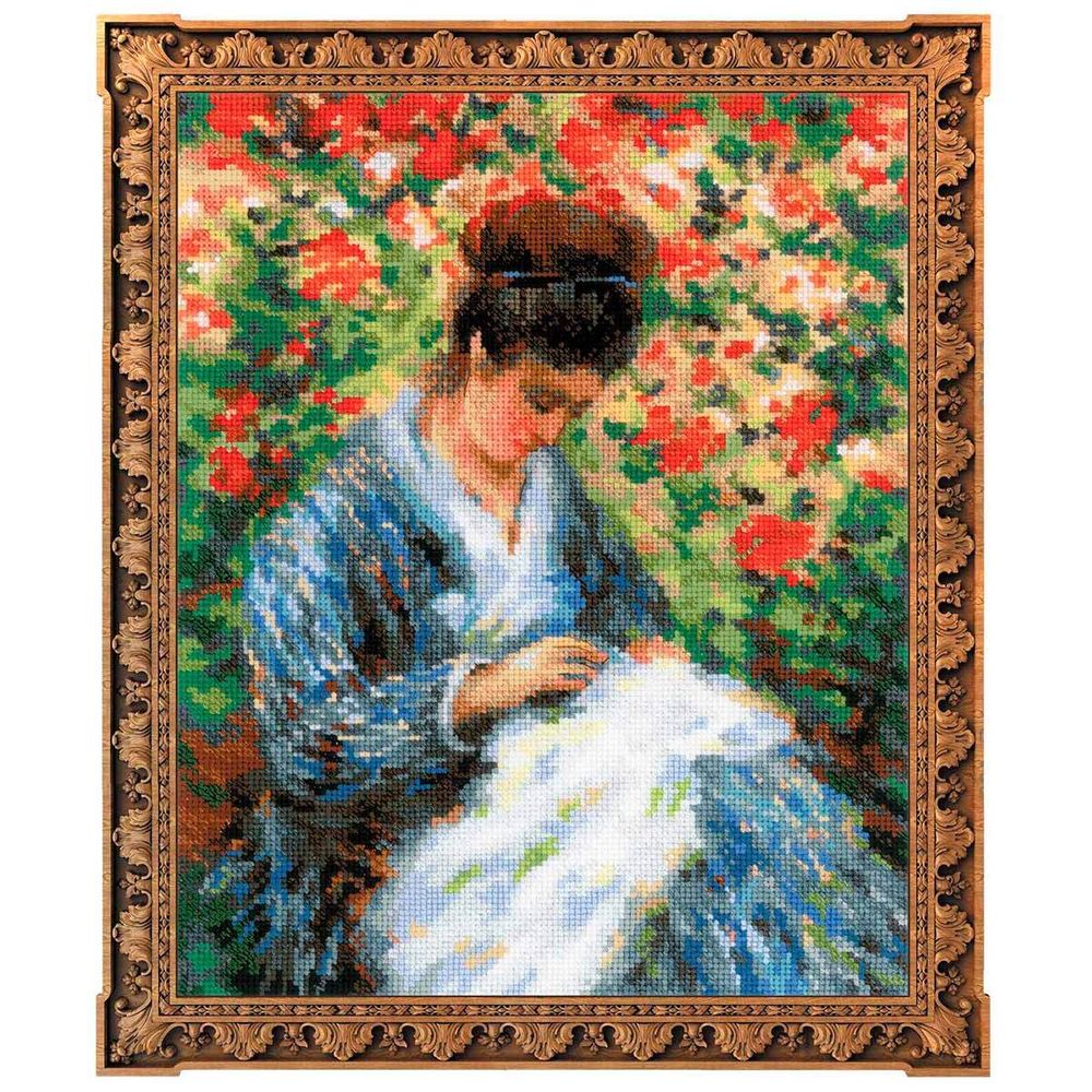 Набор для вышивания нитками Риолис, Мадам Моне за вышивкой, 24х30 см, 497022