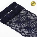 Кружево бельевое эластичное 185 мм / 3 метра, TBY.40039, цв.061 темно-синий