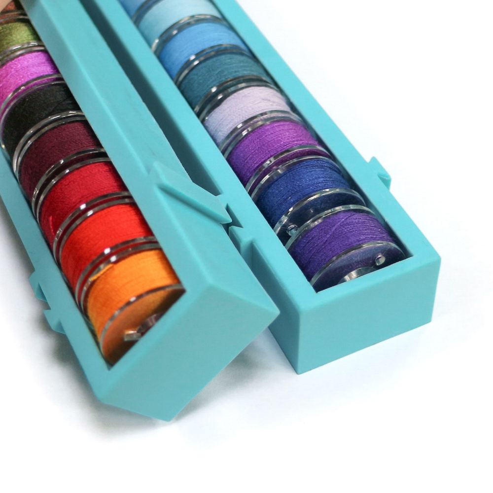 Органайзер для шпулек 15х3.2х1.8 см, термопластичная резина, голубой, Gamma OFS-01