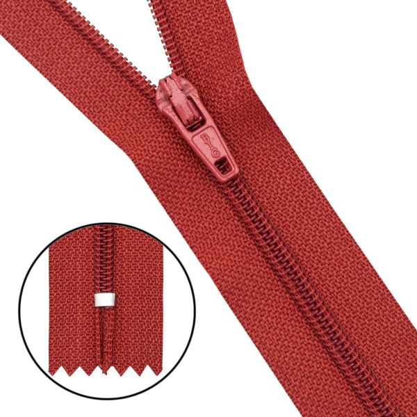 Молния спираль (витая) Т3 (3 мм) 1 зам., н/раз., 20 см, автомат, терракот, 30101, 10 шт