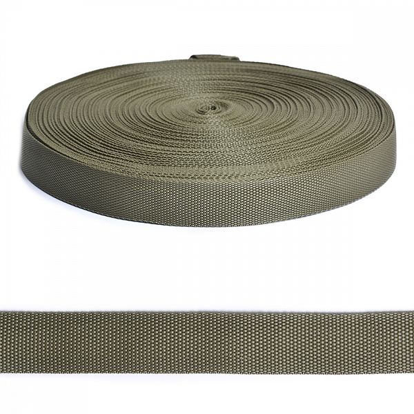 Стропа (ременная лента) 30 мм / 50 метров, толщ. ≈1.2 мм, 12 хаки