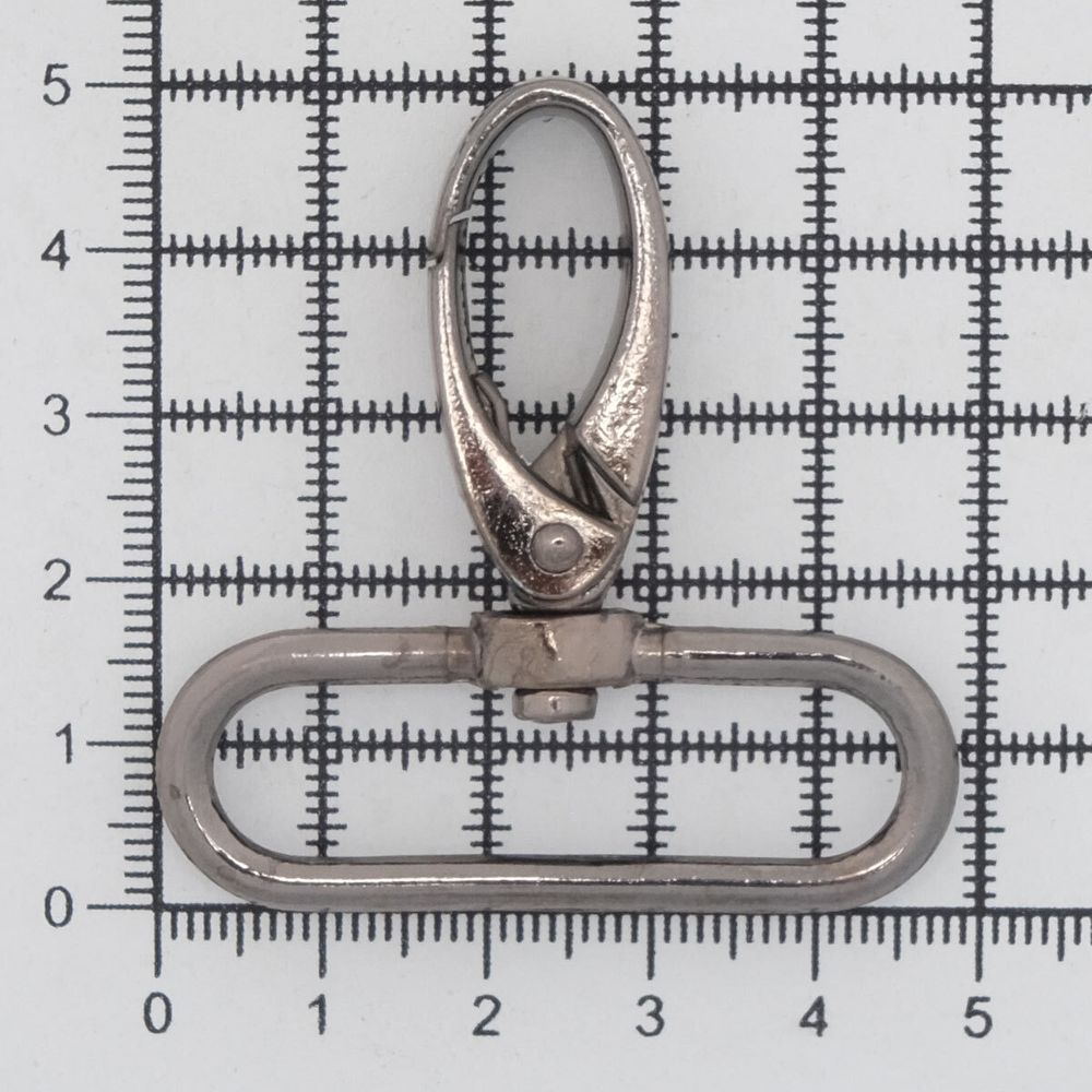 Карабин металл 40 мм (48х52 мм), 2 шт, Hobby&Pro, чер.никель