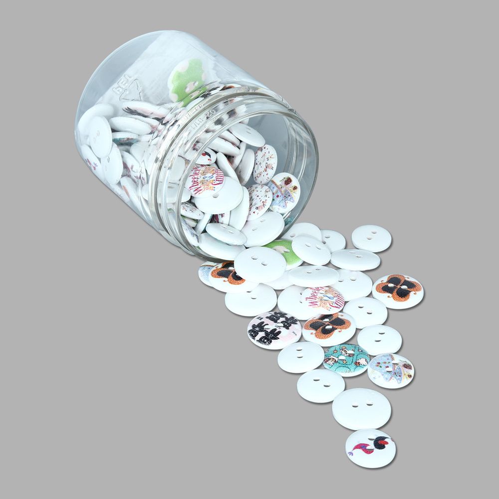 Украшения декоративные пуговицы деревянные Ассорти, 15-18 мм, 100 шт