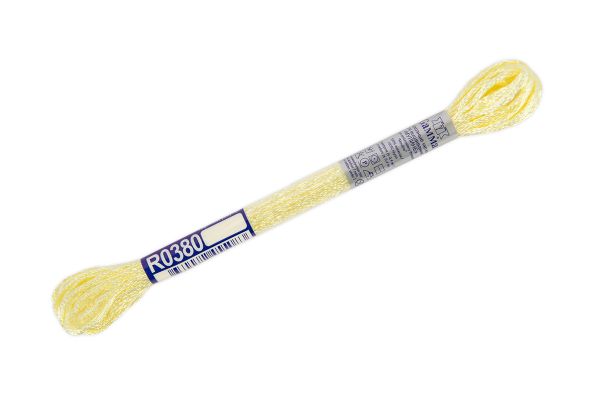 Мулине Gamma вискоза 100%, цв.R0380 бл.желтый, 12 мотков по 8 метров