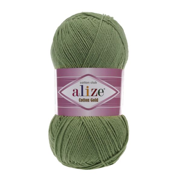 Пряжа Alize (Ализе) Cotton Gold / уп.5 мот. по 100 г, 330м, 485 зеленый A
