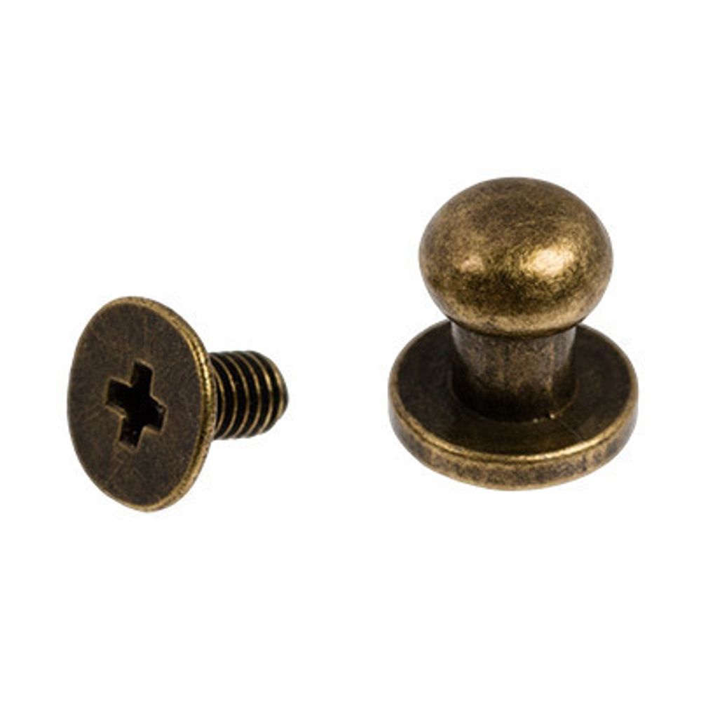 Кнопка кобурная ⌀8 мм, 10 шт, металл цинковый сплав, 02 под бронзу, Gamma KHB-01