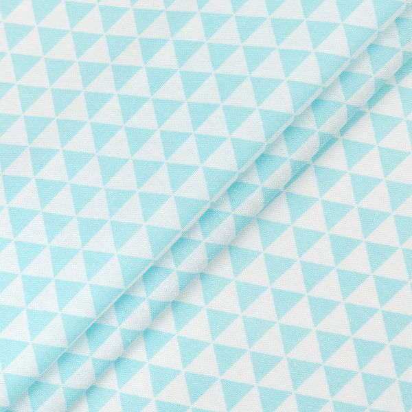 Ткань для пэчворка PEPPY БАБУШКИН СУНДУЧОК ФАСОВКА 100х112 см, 140±5 100% хлопок, БС-44 треугольники голубой, Peppy БАБУШКИН СУНДУЧОК