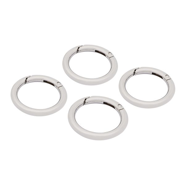 Карабин металл кольцо 34 мм (46х46 мм), никель, 4 шт