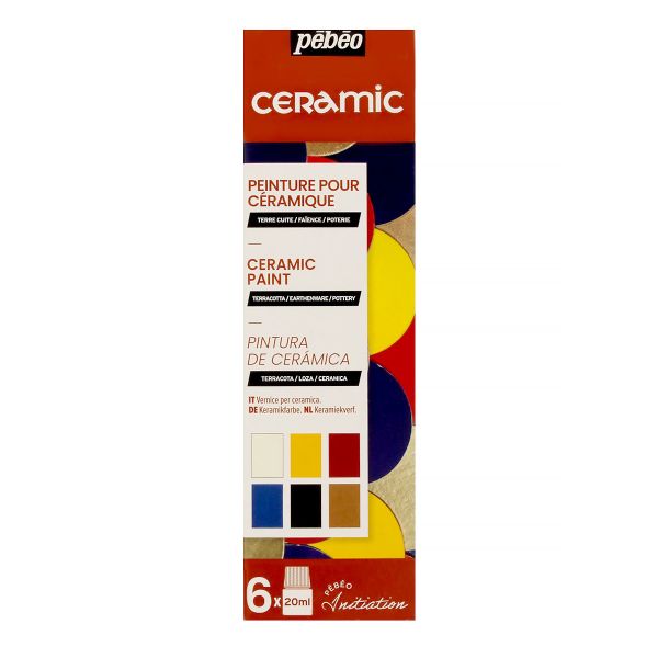 Набор красок Pebeo Ceramic Открытие по керамике и металлу 6 цв. 20 мл