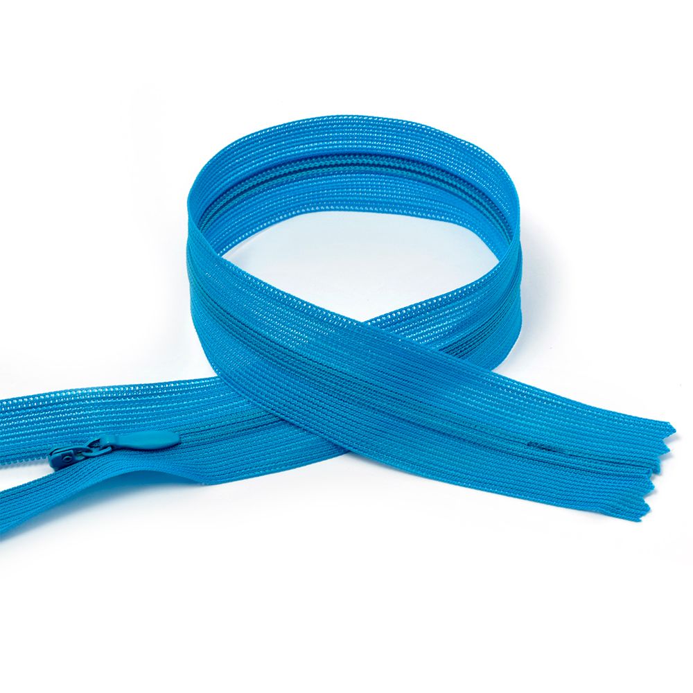 Молния потайная (скрытая) Т3 (3 мм) 1 зам., н/раз., 20 см, цв.F216 голубой уп.50 шт