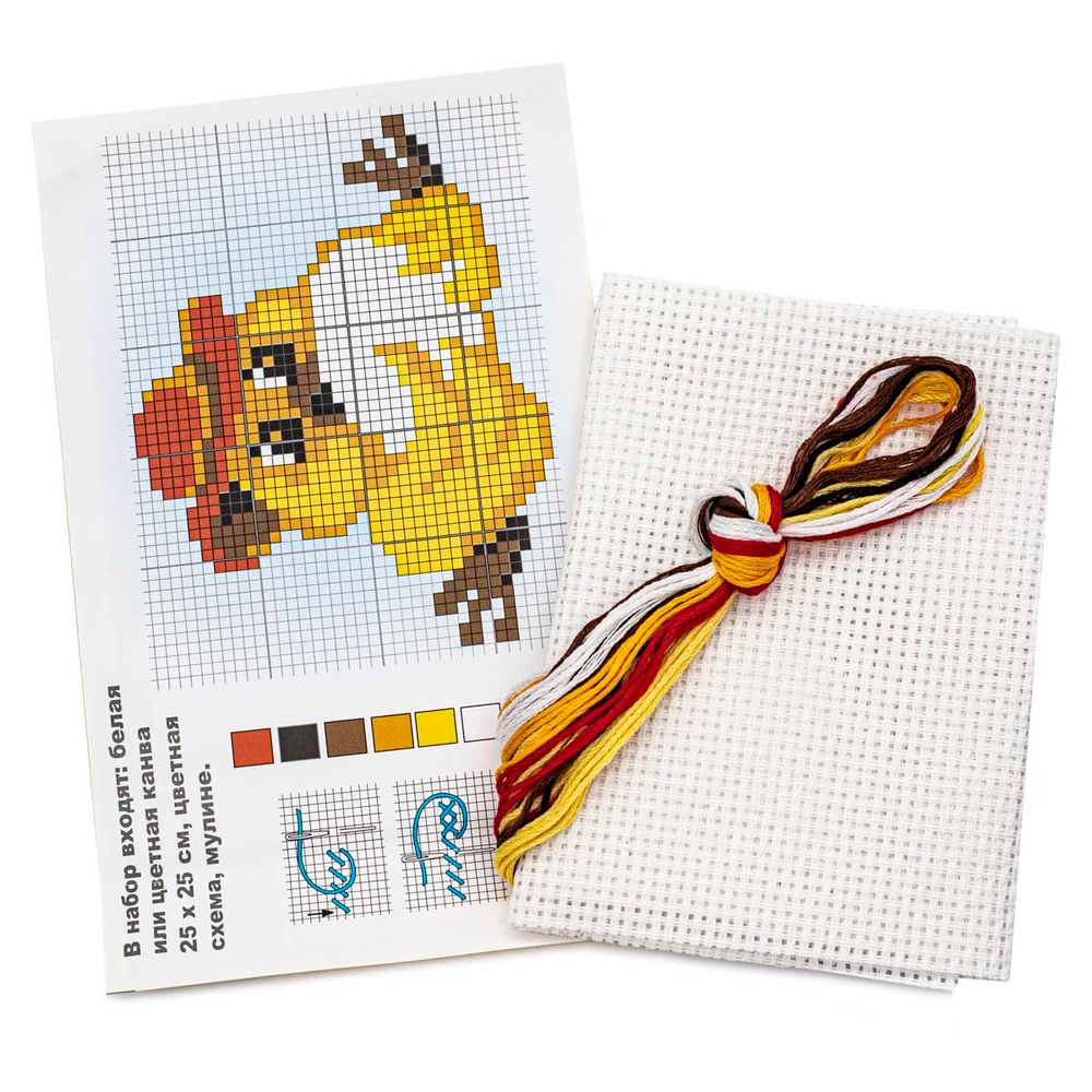 Набор для вышивания нитками РС Студия, Цыпленок с яйцом 12х10 см